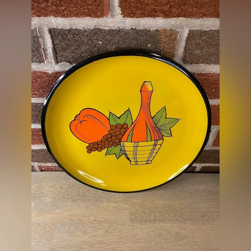 Vintage Japan Serving Tray Yellow‎ Grapes Wine MCM